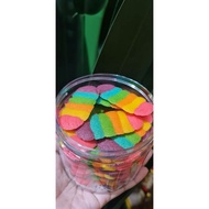 Rainbow Cookies Lidah Kucing Misai Kucing Fragile Delicious Kuih Raya Sedap