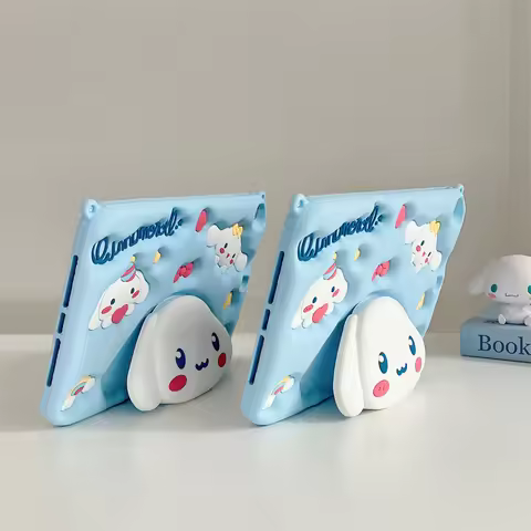Cute 3D Cinnamoroll Silicone Tablet Protective Case For iPad 9 8 7th Generation Child Case IPad Air 