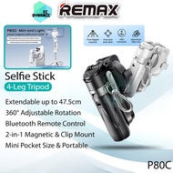 Remax P80C Mini Pocket Selfie Stick Tripod 2-in-1 Phone Stand Phone Holder Travel Selfie Stand Remax