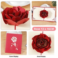 Valentine's Day Pop-up Card 3d Rose Design Pop Up Anniversary Card Romantic Keepsake For D1g1