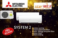 Mitsubishi electric STARMEX  Inverter  Air conditioner 9000btu package SYSTEM 2/3/4 (5 ticks / R32) AIRCON WITH INSTALLATION