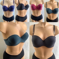 Eve Shapes Terno Set Alina Stripes Strapless Bra Underwire Bra Seamless Panty 36AB 38AB