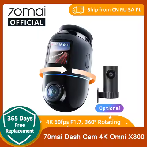 Global Version 70mai Dash Cam 4K Omni X800 360° Rotating Dual-Channel HDR Supported 4G Compatible Su