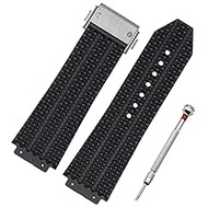 Watch Strap, Hublot Strap, Watch Band, Compatible with Hubrow, Soft Silica Gel, Silicone Rubber Strap, Stainless Steel Buckle, Durable, Big Ban, HUBLOT Classic Fusion 1.0 x 0.7 inches (25 x 19 mm), Hubrot Replacement Belt, H-Shaped Screwdriver