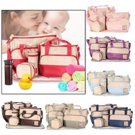 [READY STOCK] 5 in 1 Mummy Essential Diaper Bag Baby Diaper Bag Multi Storage Bag Mother Bag
