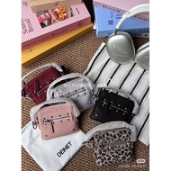 Korean Niche Brand deinet Retro Cowhide Chain Small Square Bag Hanging Bag Mini Bag Coin Purse Clutc