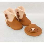cowboy boots, hat topper
