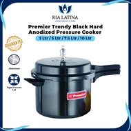 Premier Trendy Black Hard Anodized Pressure Cooker for Induction & LPF stove - 3 Ltr / 5 Ltr / 7.5 L
