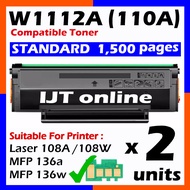 W1112A 110A W1112X 110X W1112 Compatible to HP Laserjet 108A 108w MFP 136a 136w Printer Ink