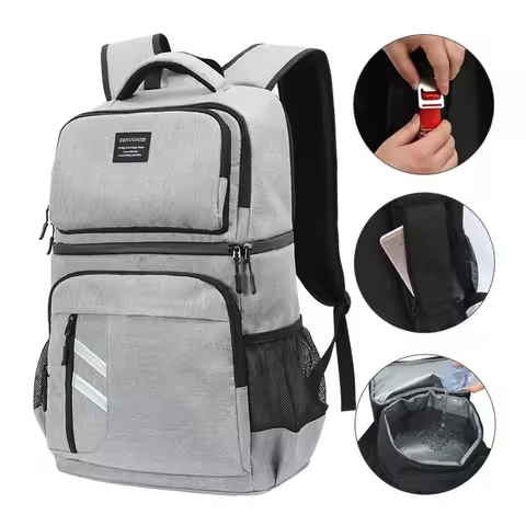 Large 40L Insulated Picnic Backpack Thermo Beer Cooler Bags Refrigerator For Women Kids Thermal Bag 