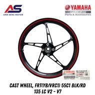 YAMAHA 135LC V2-V7 CAST WHEEL, FRT(YB/VRC1) 55C1 BLK/RD ORIGINAL (1S8-F5168-00-4X)