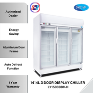 SNOW (AUTHORISED DEALER) 3DOOR DISPLAY CHILLER LY-1500BBC-H(NEW MODEL)