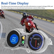 LCD Motorcycle Speedometer Odometer 10000RPM 199KM/H Electric Tachometer Fuel Level Guage 12V Suppor