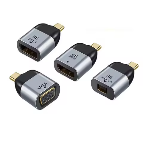 USB Type C To HDMI-Compatible 4K 8K USB C To Mini DP/VGA/RJ45/HDMI Adapter Video 1000Mbps Lan Ethern