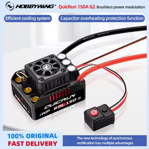 HOBBYWING QuicRun WP 8BL150 G2 Brushless ESC 3-6S 150A with LCD LED Program Card for 1/8 Scale RC Mo
