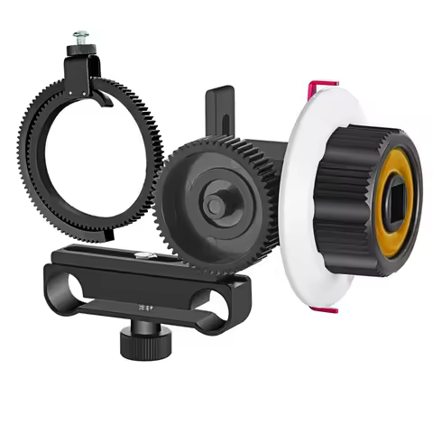A73E-VD-F0 Camera Follow Focus 15MM Follow Focus with Gear Ring Belt for Canon Nikon Sony and Other 