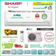 Sharp 1.0hp Inverter Air Conditioner AHX10BED & AUX10BED J-Tech Inverter ((5 Star Energy Rating))