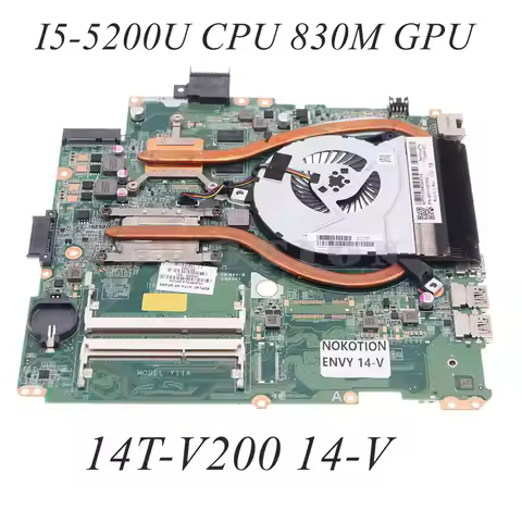 DAY11AMB6E0 for HP Pavilion ENVY 14T-V200 14-V Laptop Motherboard I5-5200U CPU 830M GPU With Heatsin