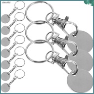 💍 10Pcs Shopping Trolley Token Key Rings Stainless Steel Silver for Decor
