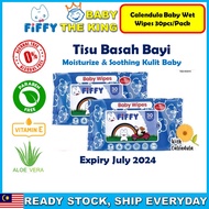 [Expiry July 2024] Fiffy Calendula Baby Wet Wipes 30pcs / Tisu Basah Bayi/ Baby Wet Tissue