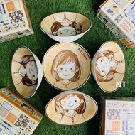 Set of 2 MOM family decorative ceramic bowls (7 inch bowl)