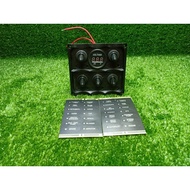 Car Light Switch 5 Gang LED Blue + Voltage Accu Universal