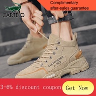 YQ51 Cartelo Crocodile（CARTELO）Men's Shoes Spring2023Fashion Casual Shoes Men's Martin Fashion Shoes Thick Bottom Work S