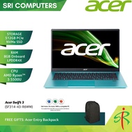 Acer Swift 3 AMD Ryzen 5 Laptop - SF314-43-R5AD/SF314-43-R6WW (Pure Silver/Electric Blue)