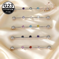 1PC Multicolor Crystal Titanium Barbell Piercing 14G Punk Industrial Barbell Piercing Cartilage Body
