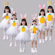 Children Children's Day Children's Bunny Costume Animal Costume Little White Bunny Dance Costume Tod