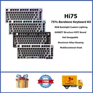 LEOBOG Hi75 Aluminum BareBone Keyboard Kit 75% RGB Light Hot Swappable Custom Keyboard with Knob