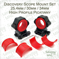 Discovery Scope Mount Set High Profile Picatinny Fit For 25.4mm 30mm 34mm