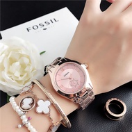 [พร้อมกล่อง] สต็อกพร้อม! FOSSIL ต้นฉบับใหม่นาฬิกาแบรนด์ชั้นนำสำหรับผู้หญิงแบรนด์หรูทองส่องสว่างแฟชั่