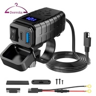 [deevoka] Motorcycle USB Charger Motorcycle Phone Chargers USB Black Quick Charge for Atv