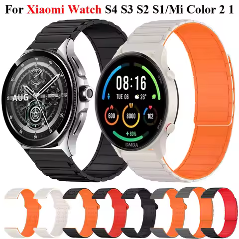 22mm Sport Silicone Strap For Xiaomi Watch S4 S3 S2 S1 Active Sport Magnetic Band For Xiaomi Watch 2