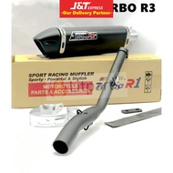 Turbo R3 Exhaust Racing Muffler Ekzos EX5 KRISS100 MR1 WAVE110 WAVE125 SRL110 SRL115 FI LC135 LC135 