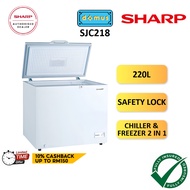 Sharp Chest Freezer 220L With LED Peti Freezer Murah Deep Freezer Mini Peti Sejuk Beku Frezer Storag