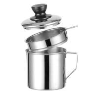 Oil Pot Filter 1.3 Liter Oil Pot/ 1 L Stainless Steel Oil Filter Glass/ Oil Pot/