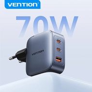Vention 70W GaN Charger Quick Charge 3.0 USB C Charger for iPhone 17 16 15 Pro iPad Macbook Air Tabl