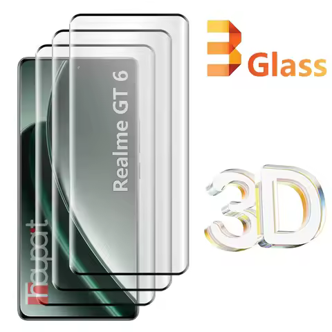 3Pcs 3D Tempered Glass For Realme GT 6 GT6 Screen Protector Full Cover Film For Realme GT 6T Glass