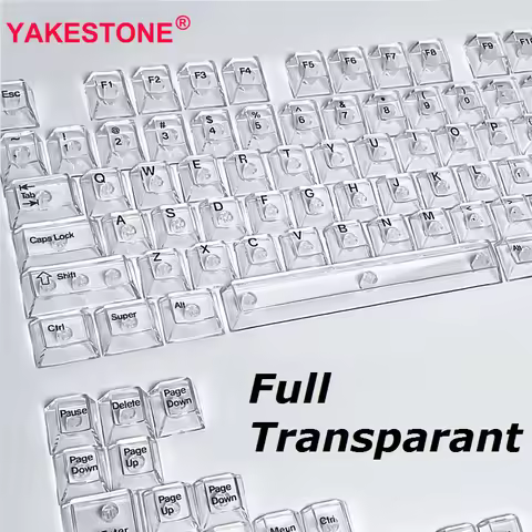 132 Keys Transparent Keycaps with Multi-Language English/ Korea /Russian for Mechanical Keyboard AK8