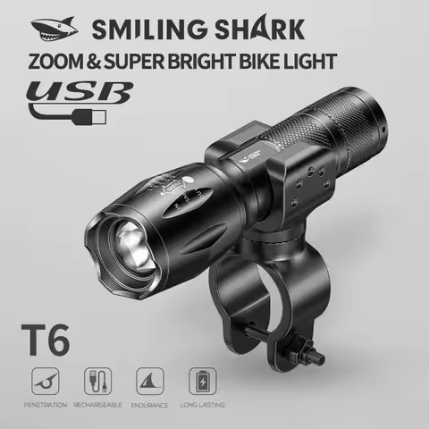 Outdoor High Brightness Riding Light Flashlight Zoom Rechargeable Super Bright Flashlight High Lumen