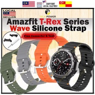 Amazfit T-Rex 3 /Amazfit T-Rex 2 Strap Wave Stitching Silicone Strap,Tali Jam Amazfit T-Rex3 /Amazfi