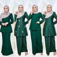 BAJU KURUNG BASIC EMERALD GREEN COLLECTION SIZE S TO 5XL