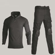 ชุดเสื้อผ้าลายพรางยุทธวิธีชุดกบ Paintball Ghillie Sniper เสื้อ + กางเกงสนับเข่าสนับศอก