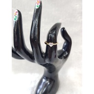 CC1718DLM gold heart shape ring, simple love waru gem model, genuine yellow gold, weight 1,100 no. 1
