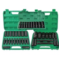 Long Impact Socket Set 10PCS/15PCS/20PCS 1/2Inch Deep Long Box Socket Wrench Set CRV Pembuka Tayar K