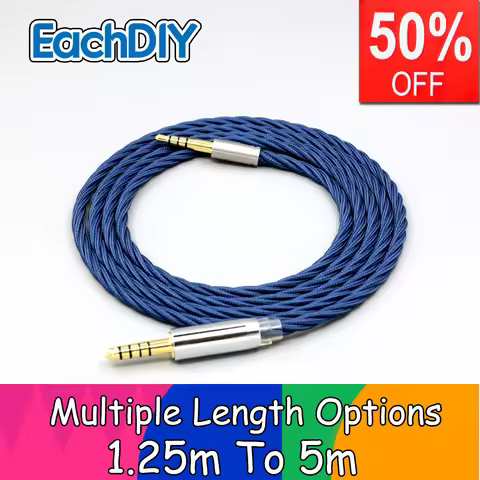 99% Pure Silver OCC Sleeved Earphone Cable For Denon mm400 Plantronics BackBeat Sense 505 Oppo PM-3