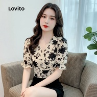 (trendy3)Lovito Casual Floral Pattern Blouse for Women LNE100P2X011
