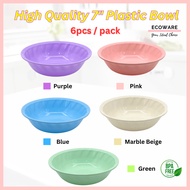 ECOWARE 6pcs 7 Inci Mangkuk Plastik Set / 6pcs 7 Inch Plastic Bowl Set / Picnic Bowl 7 Inch